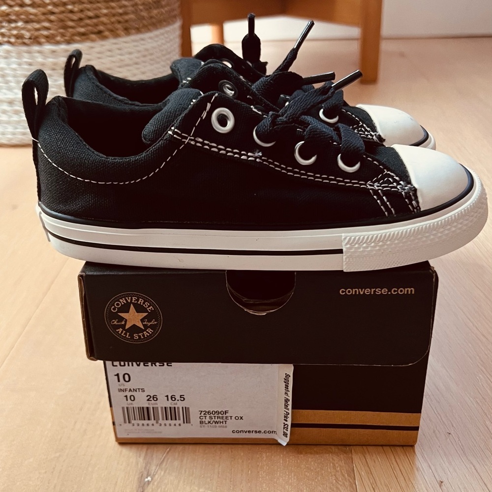 Converse - infant size 10 - CT Street Ox Black/White - NEW